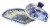 Blue Rose Polish Pottery Blue Dahlia Square Butter Dish Perspective: back