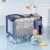 Costway Foldable Baby Crib Playpen Playard Pack Travel Infant Bassinet Bed Music Gray Perspective: back