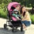 Costway 2 In1 Foldable Baby Stroller Kids Travel Newborn Infant Buggy Pushchair Pink Perspective: back