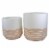 Home Decor White & Terracotta Stripe Planters Metal Enamel Indoor Cb173709 Perspective: back