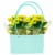 Mother's Day Fresh Blooming Plant in Purse Container Perspective: back
