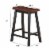 Gymax Set of 2 Bar Stools 24''H Saddle Seat Pub Chair Home Kitchen Dining Room Brown Perspective: back