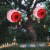 Costway 2 Pack 3 FT Halloween Inflatable Eyeballs w/ Air Blower & Red LED Lights Perspective: back