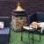 Patio Propane Burning Fire Bowl Column W/ Cover 40,000 BTU & Lava Rocks Perspective: back
