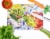 Apples, Plums and Grapes with Flowers Glass Cutting Board Large Perspective: back