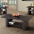 Bowery Hill 3 Piece Coffee Table Set in Black Oak Perspective: back