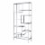 Atlin Designs Modern Metal/Glass Office/Bedroom Bookcase in Gray Perspective: back