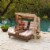 KidKraft Children's Double Chaise Lounge with Cup Holders - Espresso & Oatmeal Perspective: back