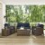 5-Piece Outdoor With Navy Cushions - Loveseat, Two Arm Chairs, Side Table & Glass Top Table Perspective: back
