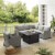 Crosley Bradenton 5 Piece Wicker Sectional Set with Fire Table in Gray Perspective: back