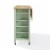 Crosley Furniture Savannah Wood Top Drop Leaf Kitchen Island/Cart in Mint Green Perspective: back