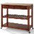 Natural Wood Top Kitchen Cart/Island With Optional Stool Storage In Classic Cherry Finish Perspective: back