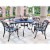 Sedona 46 Five Piece Cast Aluminum Outdoor Dining Set With Arm Chairs In Black Finish Perspective: back