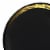 10.25  Black with Gold Moonlight Round Disposable Plastic Dinner Plates (120 Plates) Perspective: back