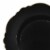 7.5  Black with Gold Rim Round Blossom Disposable Plastic Appetizer/Salad Plates (120 Plates) Perspective: back