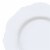 10.25  Solid White Round Blossom Disposable Plastic Dinner Plates (120 Plates) Perspective: back