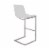 Lucas 26  Counter Height Barstool in Brushed Stainless Steel Finish and White Faux Leather Perspective: back