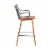 Micah Walnut and Metal Modern 26" Counter Height Bar Stool Perspective: back