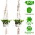 2Pcs Plant Hanger Flowerpot Net Bag 40in Cotton Rope Plant Hangers 4Legs Plant Hanger Perspective: back