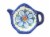 Blue Rose Polish Pottery Daisy Surprise Tea Bag Holder Perspective: back