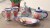 Blue Rose Polish Pottery Pointsettia Bread Tray with Handles Perspective: back