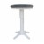 30  Round Wood Bar Height Table With 2 X-back Stools in White/Heather Gray Perspective: back