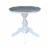 30 in. Round Top Wood Pedestal Dining Table in White/Heather Gray Perspective: back