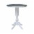 36  Round Wood Bar Height Table With 2 X-back Stools in White/Heather Gray Perspective: back