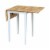 International Concepts Small Dropleaf Table in White and Natural Perspective: back