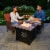 Endless Summer Nate 30 Inch Square Outdoor UV Printed LP Gas Fire Pit Table Perspective: back