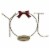 Old World Christmas Joy Ornament Stand Metal Red Bow Displayer 14202 Perspective: back