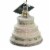Old World Christmas Wedding Cake. Glass Bride Groom Ornament 32017 Perspective: back