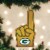 Old World Christmas Green Bay Packers Foam Finger Ornament For Christmas Tree Perspective: back