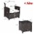 Costway 3PCS Patio Rattan Furniture Set Cushioned Conversation Set Sofa Turquoise Perspective: back