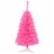 Costway 3 ft Premium Artificial Christmas Mini Tree Holiday Season Pink w/ Plastic Stand Perspective: back