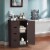 Wooden 4 Drawer Bathroom Cabinet Storage Cupboard 2 Shelves Free Standing Brown Perspective: back
