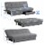 Costway Convertible Futon Sofa Bed Adjustable Couch Sleeper w/ Two Drawers Grey Perspective: back