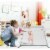 Costway Portable Baby Playpen Playard Lightweight w/ Travel Bag For Newborn Toddler Gray/Pink Perspective: back
