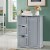 Costway Bathroom Floor Cabinet Side Storage Cabinet with 3 Drawers and 1 Cupboard Grey Perspective: back