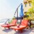 Costway 10FT Patio Offset Hanging Umbrella Easy Tilt Adjustment 8 Ribs Backyard Blue Perspective: back