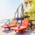 Costway 10FT Patio Offset Hanging Umbrella Easy Tilt Adjustment 8 Ribs Backyard Tan Perspective: back