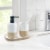 VCNY Home Ceramic Bathroom Accessory Set - White/Tan Perspective: back
