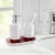VCNY Home Ceramic Bathroom Accessory Set - White/Wood Perspective: back