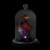 Midwest 9.75 Clear and Black LED Spooky House with Ghosts on the Roof Halloween Cloche Perspective: back