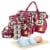 5PCS Baby Nappy Diaper Bags Set Mummy Diaper Shoulder Bags w/ Nappy Changing Pad Insulated Perspective: back