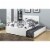 Multi utility Twin Bed With Trundle Squ Tufted Head Boards White- Saltoro Sherpi Perspective: back