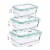 WHOLE HOUSEWARES | Glass Food Storage Containers Meal Prep, 3 Sizes | Airtight Lids . Perspective: back