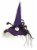 Melrose 22 Purple and Black Witch Halloween Hat with Pumpkins Tabletop Decor Perspective: back