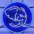 Neonetics Hellephant Hemi Mopar Neon Sign Hand Blown Real Glass Tubes - Blue and White Perspective: back