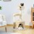 Inq Boutique - Small Cat Tree - Medium Cat Tower With Interactive Toy 32.7 - Beige Perspective: back